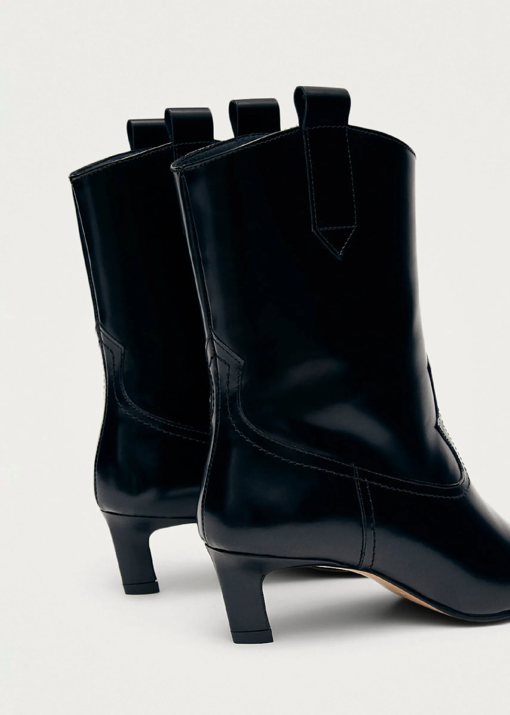 ALOHAS Hudson Shimmer Bicolor Black Silver Leather Ankle Boots