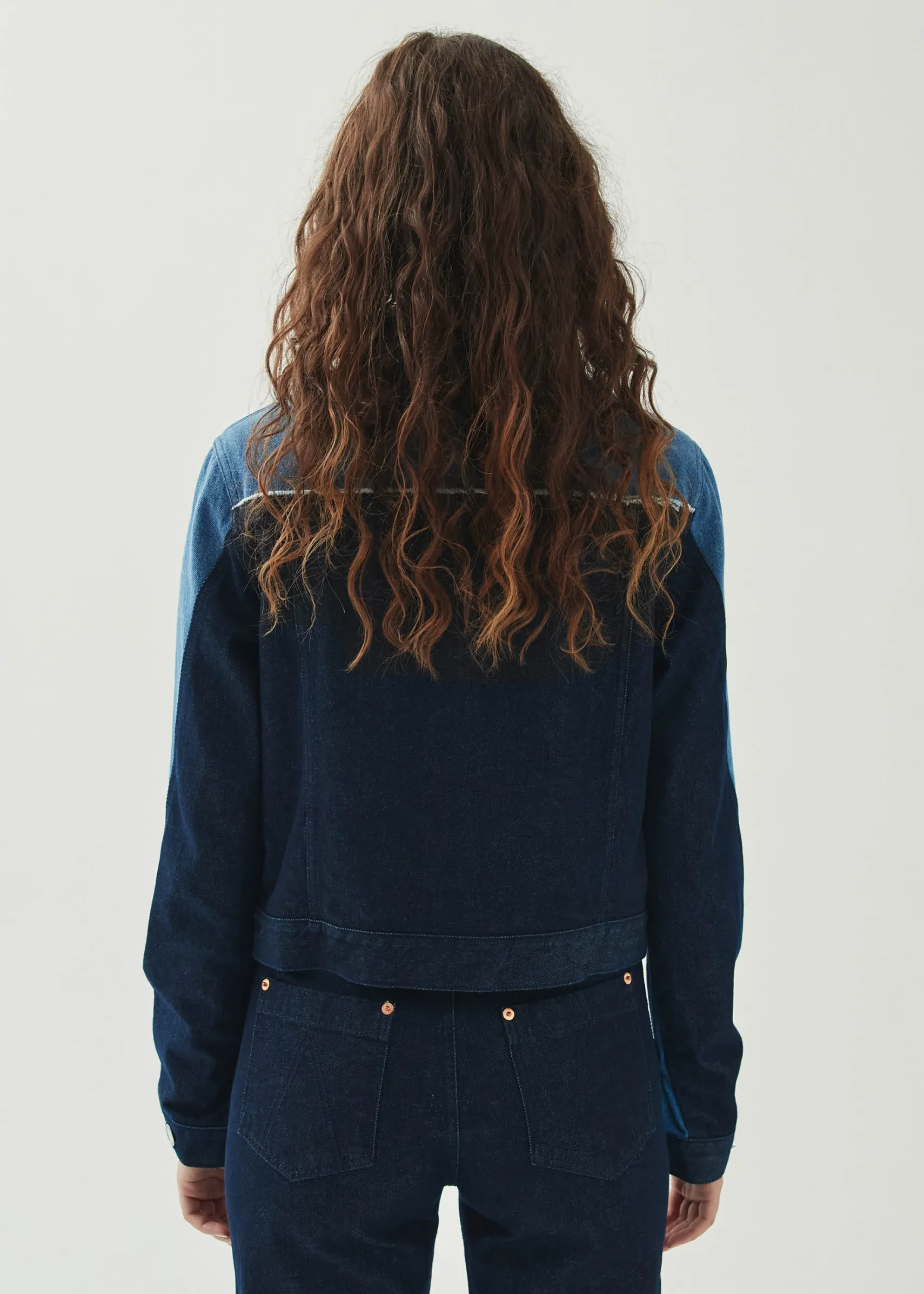ALOHAS Sand Bicolor Indigo Denim Jacket