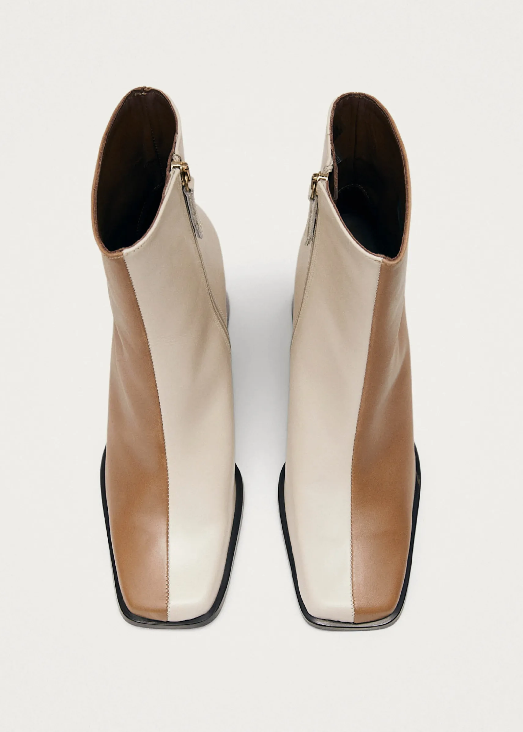 ALOHAS South Bicolor Camel Beige Leather Ankle Boots