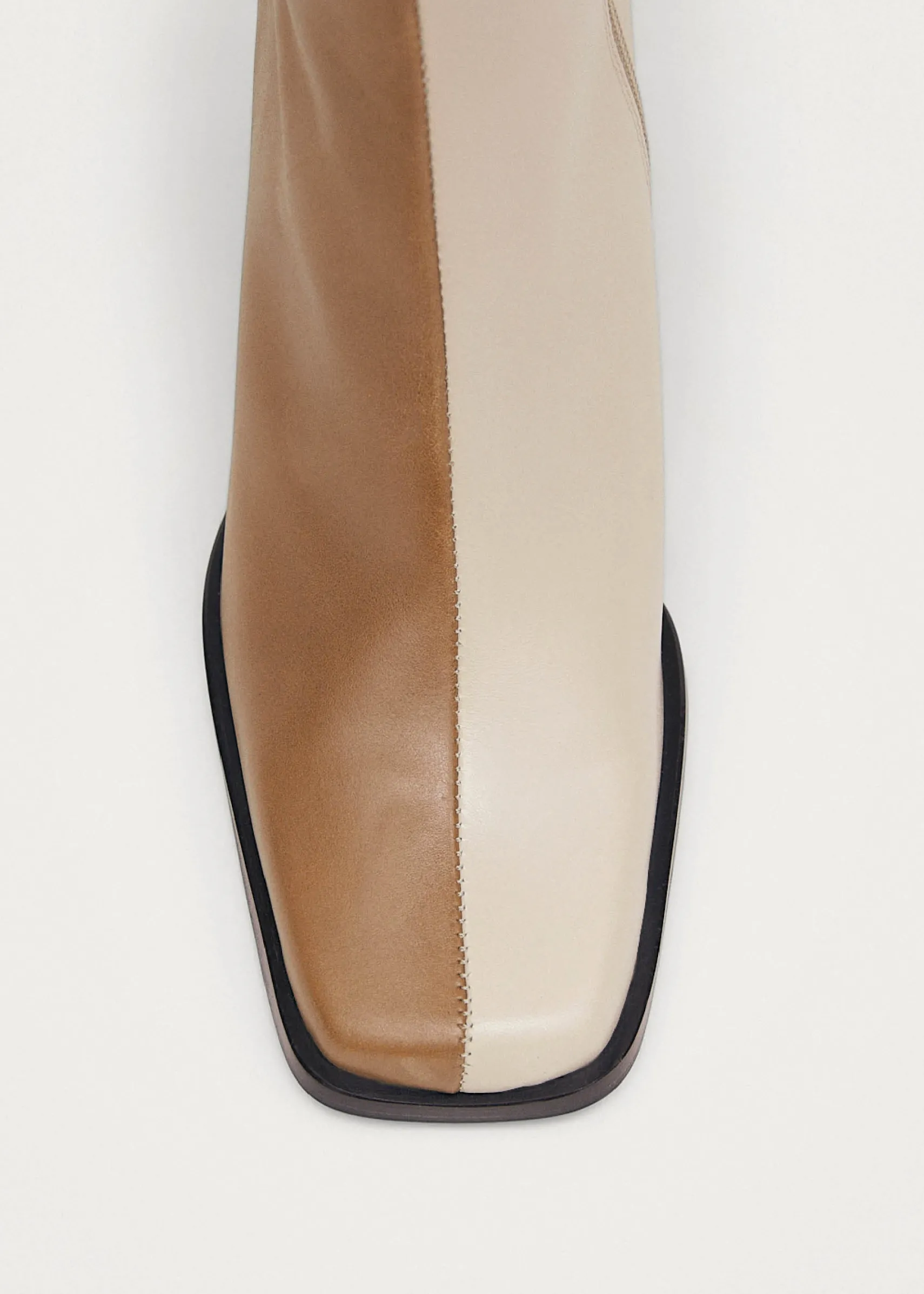 ALOHAS South Bicolor Camel Beige Leather Ankle Boots