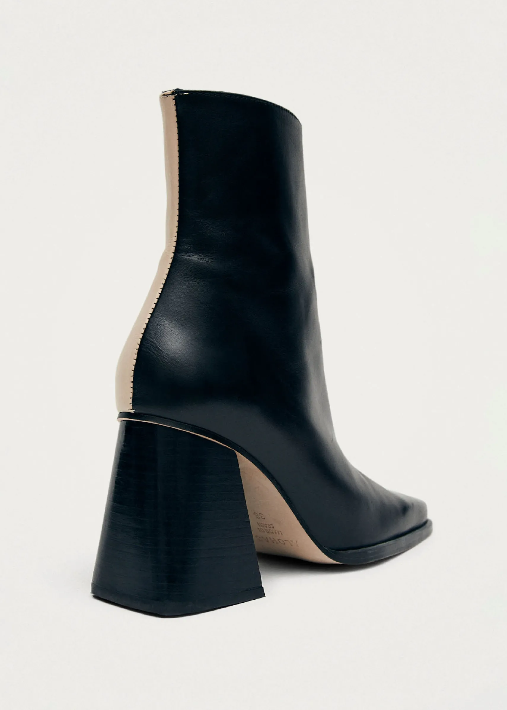 ALOHAS South Bicolor Stone Beige Black Leather Ankle Boots