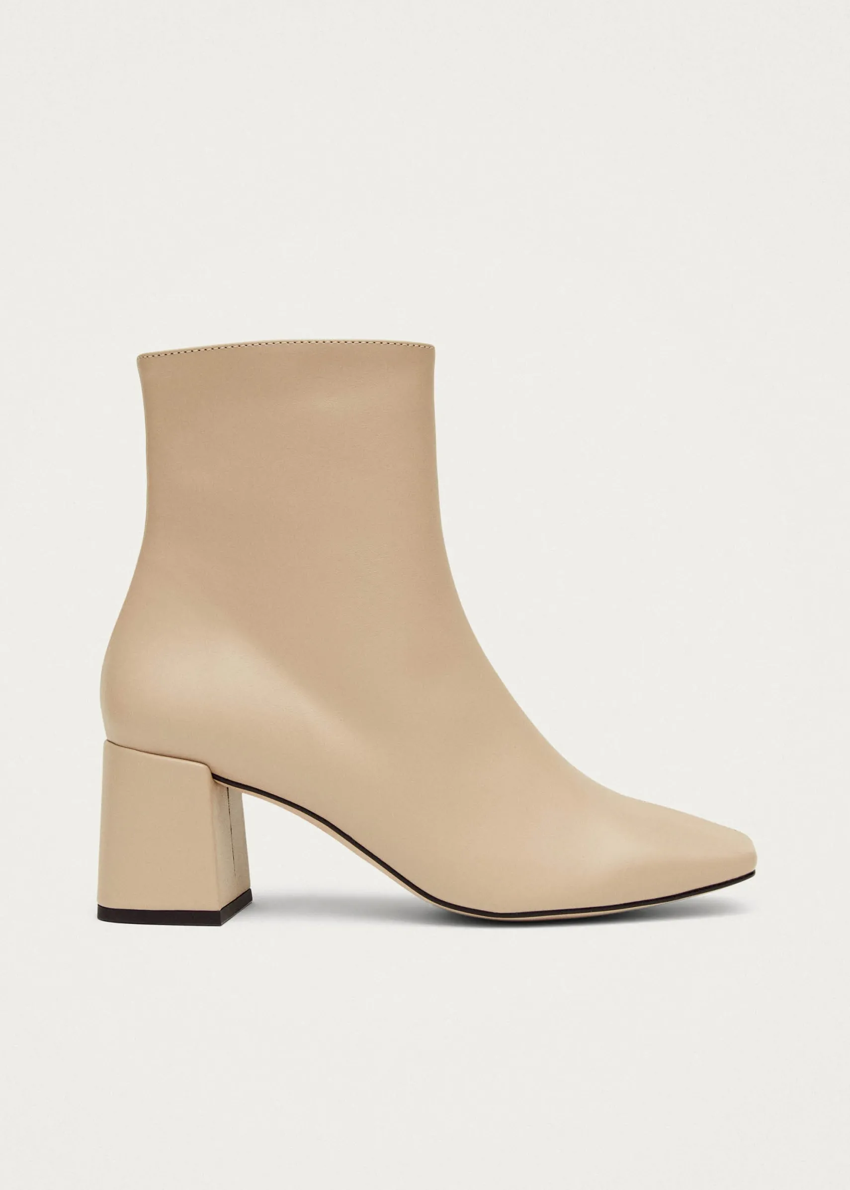 ALOHAS Watercolor Tahini Beige Vegan Leather Ankle Boots