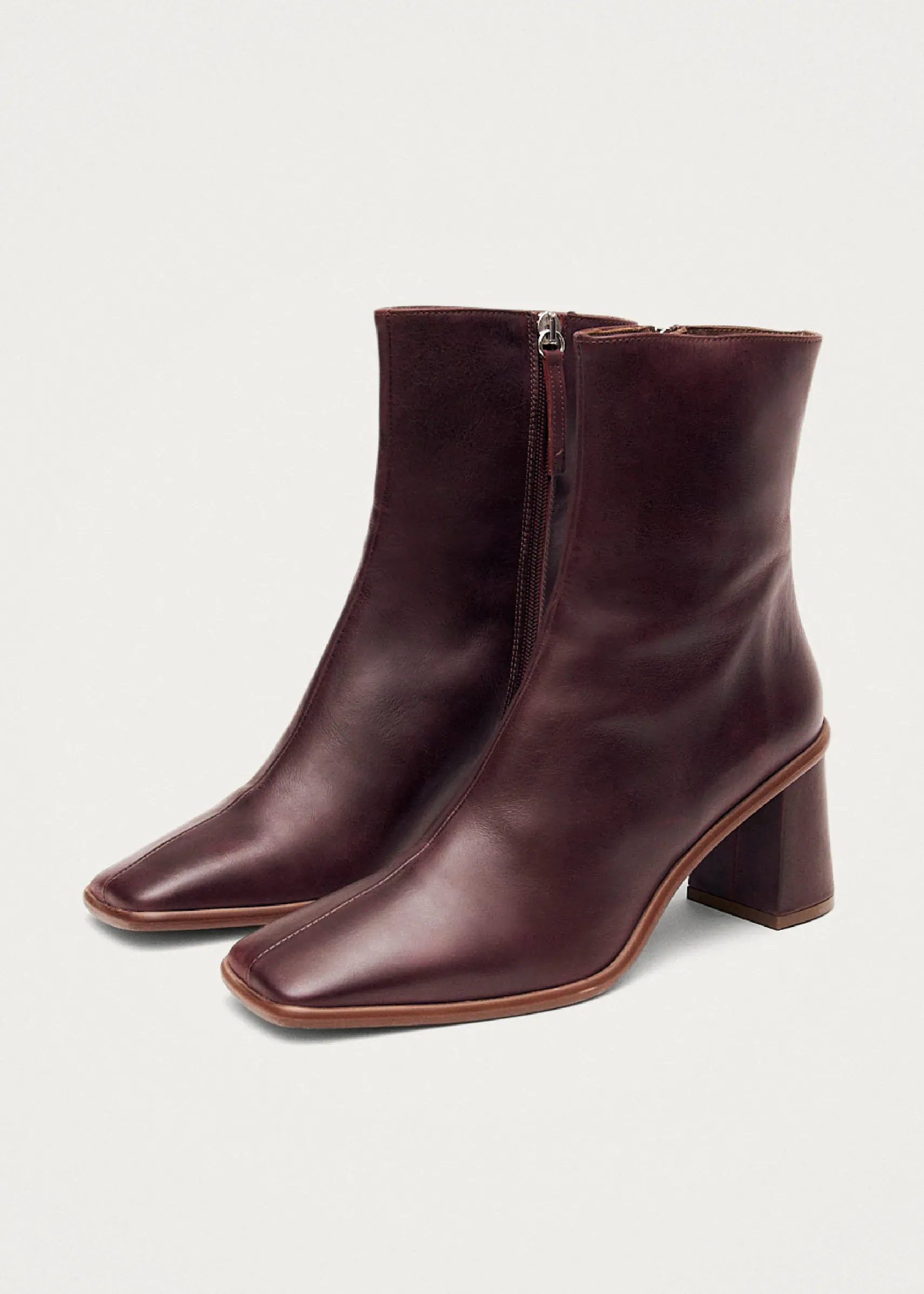 ALOHAS West Cape Wine Burgundy Leather Ankle Boots